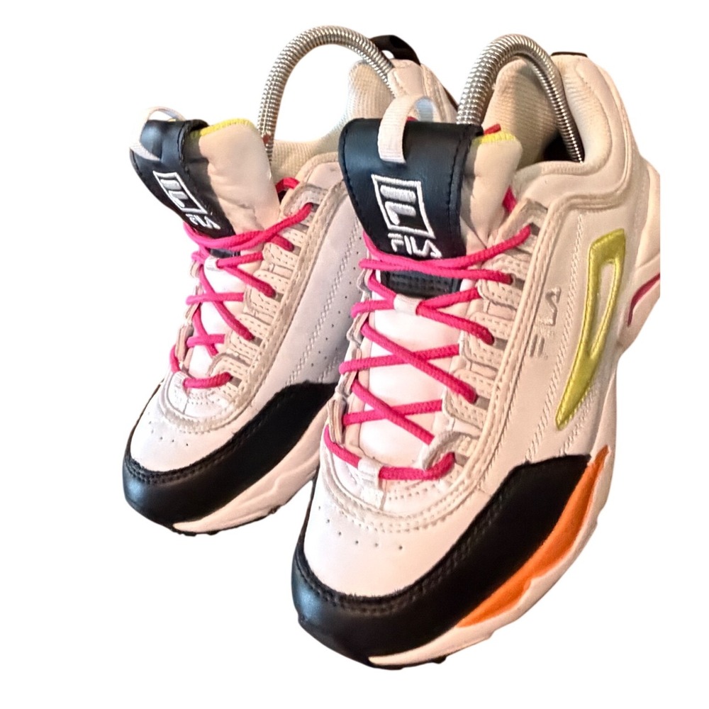 Fila Ray Tracer White Black Multi Color Chunky Sneakers Womens 8 5FM00650-133 - Picture 4 of 15